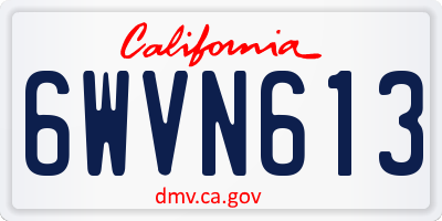 CA license plate 6WVN613