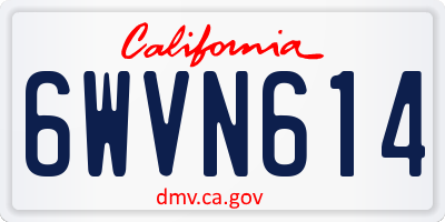CA license plate 6WVN614