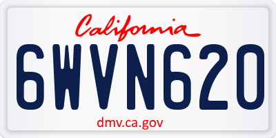 CA license plate 6WVN620