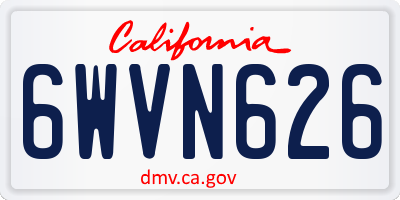 CA license plate 6WVN626