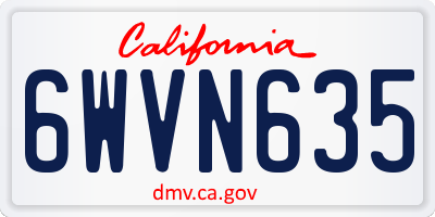 CA license plate 6WVN635