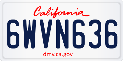 CA license plate 6WVN636
