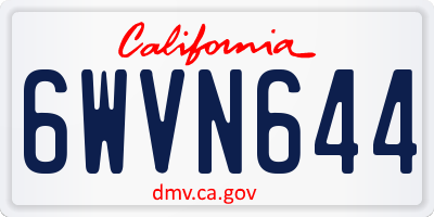 CA license plate 6WVN644