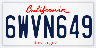 CA license plate 6WVN649