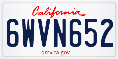 CA license plate 6WVN652
