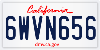 CA license plate 6WVN656