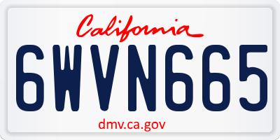 CA license plate 6WVN665