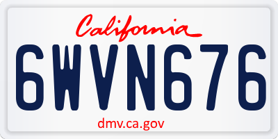 CA license plate 6WVN676
