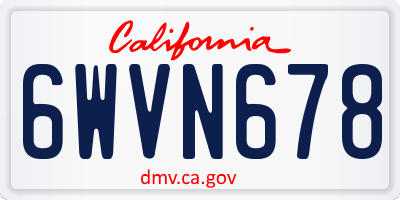 CA license plate 6WVN678