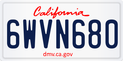 CA license plate 6WVN680