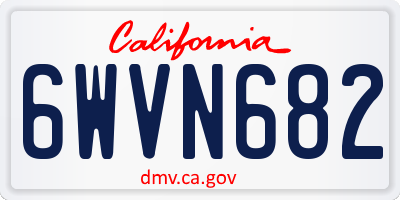 CA license plate 6WVN682