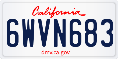CA license plate 6WVN683