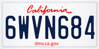 CA license plate 6WVN684