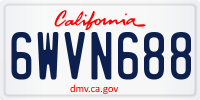 CA license plate 6WVN688