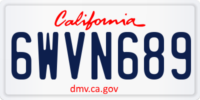CA license plate 6WVN689