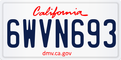 CA license plate 6WVN693