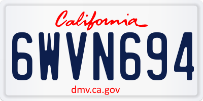 CA license plate 6WVN694