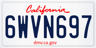 CA license plate 6WVN697