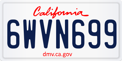 CA license plate 6WVN699