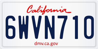 CA license plate 6WVN710