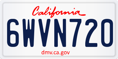 CA license plate 6WVN720