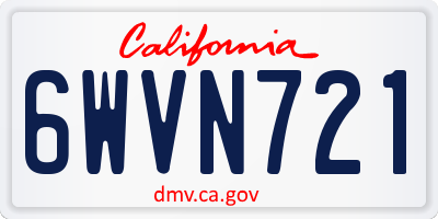 CA license plate 6WVN721