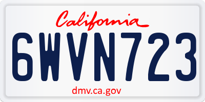 CA license plate 6WVN723