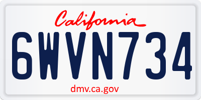 CA license plate 6WVN734