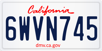 CA license plate 6WVN745