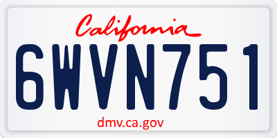 CA license plate 6WVN751