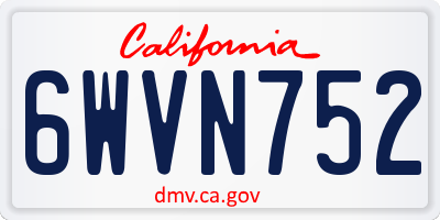 CA license plate 6WVN752