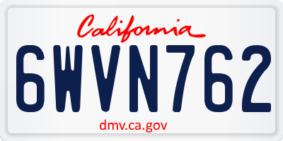 CA license plate 6WVN762