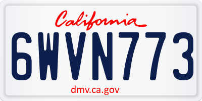 CA license plate 6WVN773
