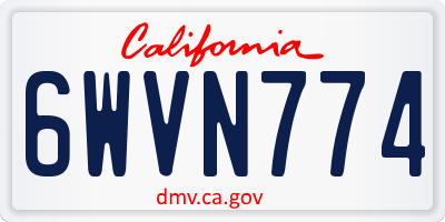 CA license plate 6WVN774