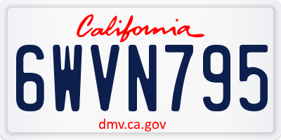CA license plate 6WVN795