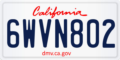 CA license plate 6WVN802