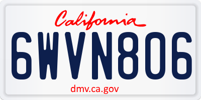 CA license plate 6WVN806
