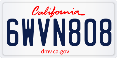 CA license plate 6WVN808