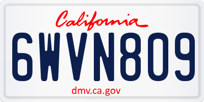 CA license plate 6WVN809