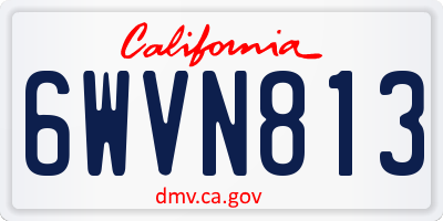 CA license plate 6WVN813