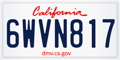 CA license plate 6WVN817
