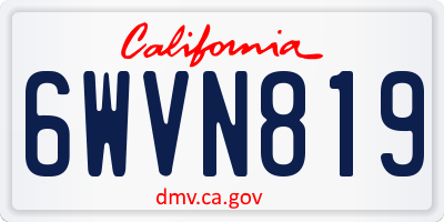 CA license plate 6WVN819