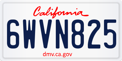CA license plate 6WVN825