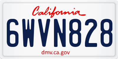 CA license plate 6WVN828