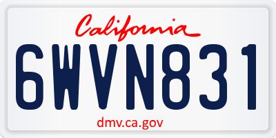 CA license plate 6WVN831