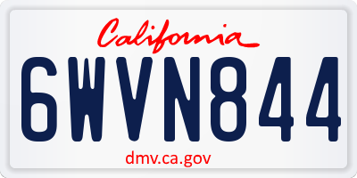 CA license plate 6WVN844
