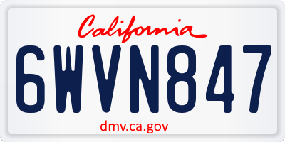 CA license plate 6WVN847
