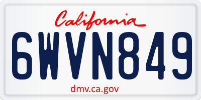 CA license plate 6WVN849