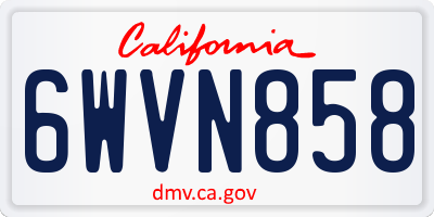CA license plate 6WVN858