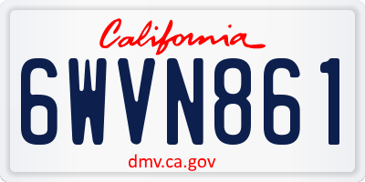 CA license plate 6WVN861